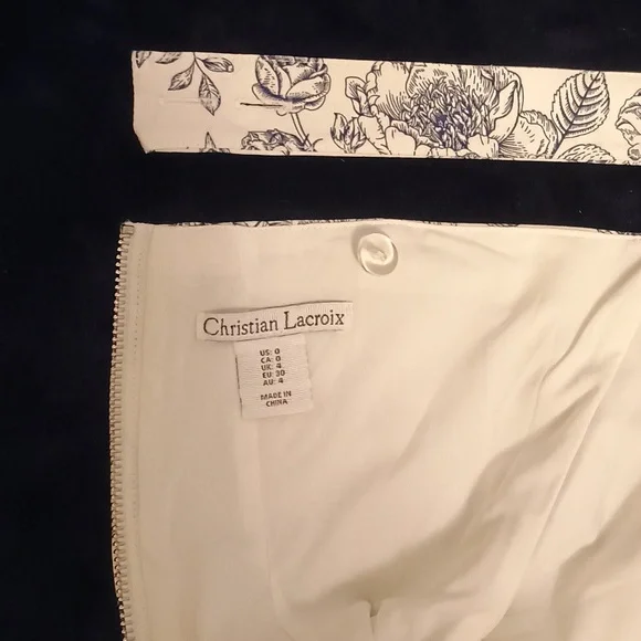 Christian Lacroix Toile De Jouy Dress - Size 0 - Classic French Floral Design - Picture 9 of 12